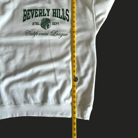 Golden Hour Women's Crewneck Beverly Hills Graphic Sweatshirt Cream Size Large - Picture 7 of 7